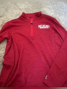 Russell Athletic Red Quarter-Zip Pullover